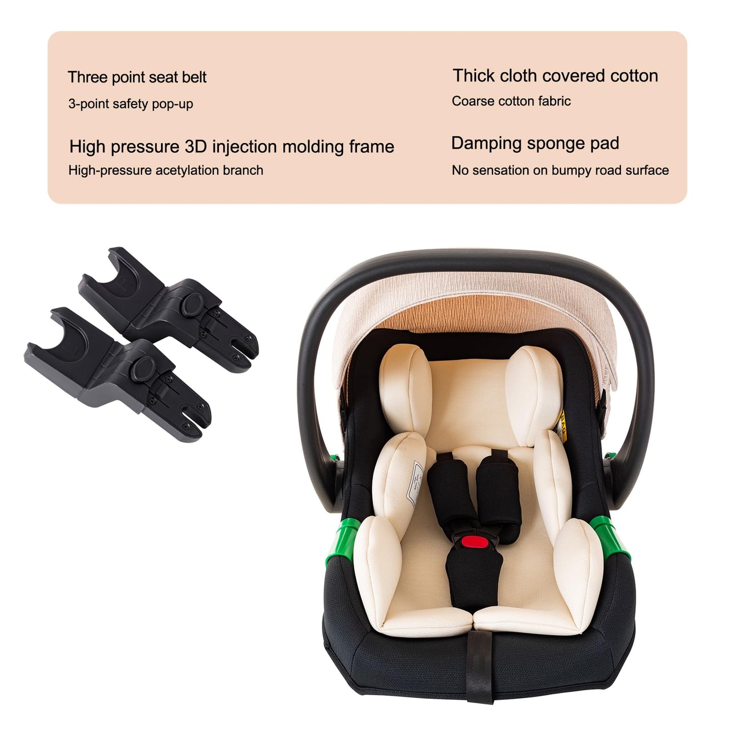 Kinderwagen 3 in 1 – Faltbarer Kombikinderwagen mit Buggy & Babywanne, Leichtes Aluminiumgestell