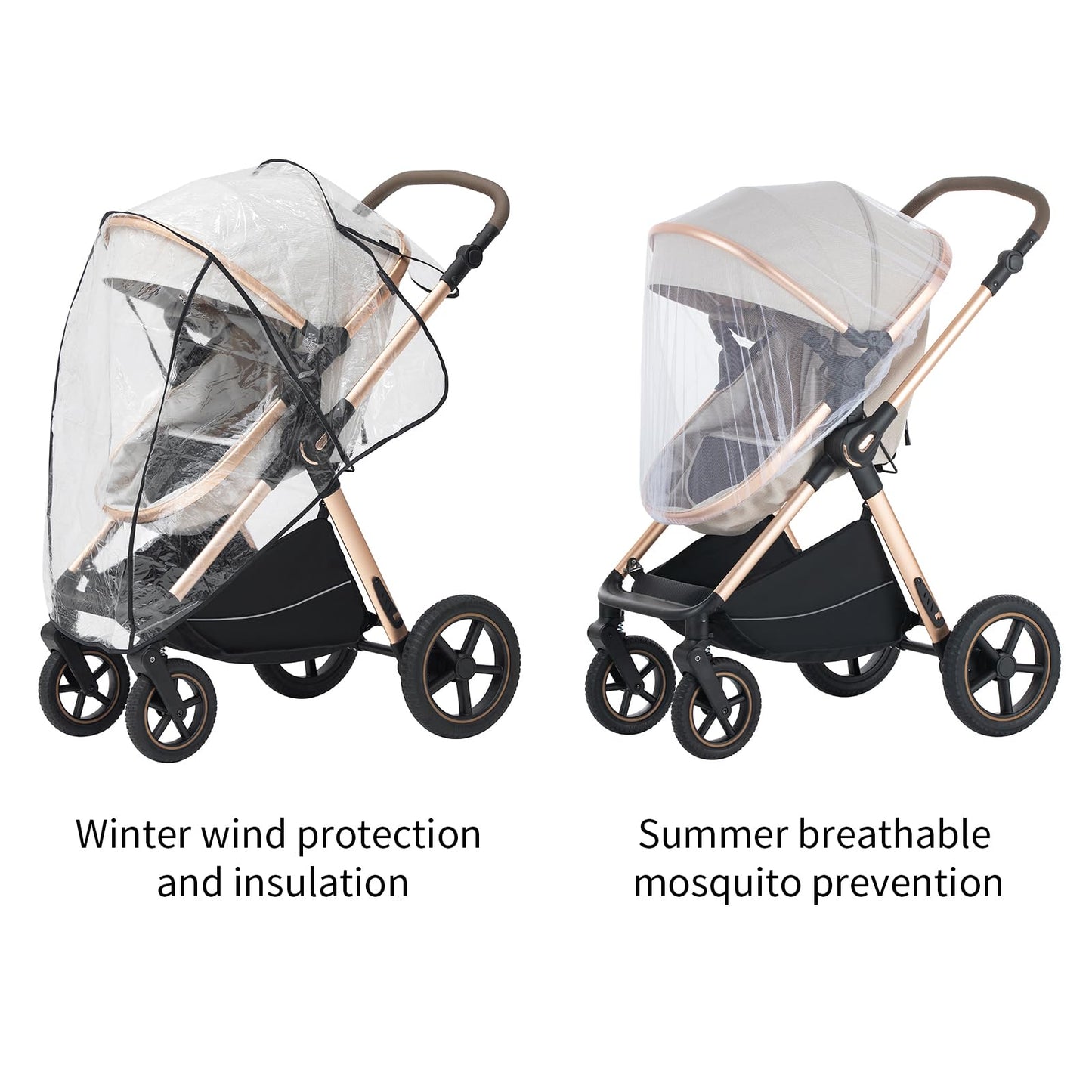 Kinderwagen 3 in 1 – Faltbarer Kombikinderwagen mit Buggy & Babywanne, Leichtes Aluminiumgestell